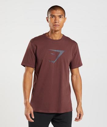 T Shirts Męskie Gymshark Sharkhead Infill Różowe Brązowe | PL 3819AHK